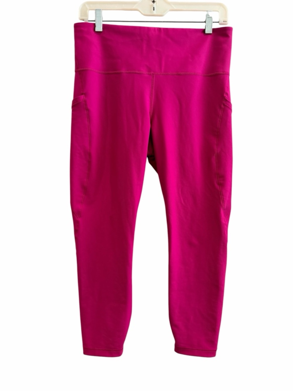 Athleta Interval Stash 7/8 Tight Pink Leggings Side Pockets Sz L